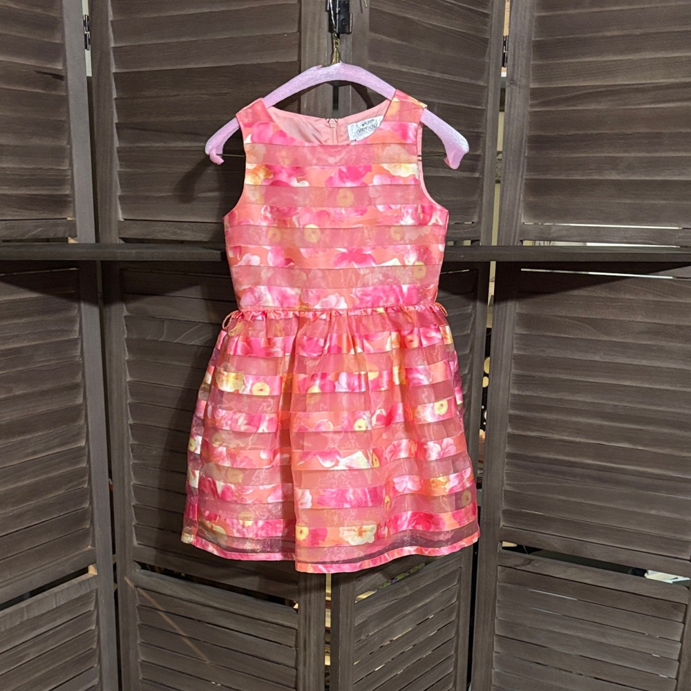 Vibrant Pink and Orange Kids Dress